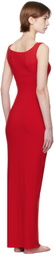 SKIMS Red Soft Lounge Lace Tank Maxi Dress