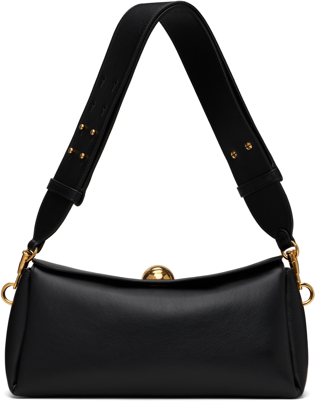 AMI Paris Black Leather Carrousel Bag