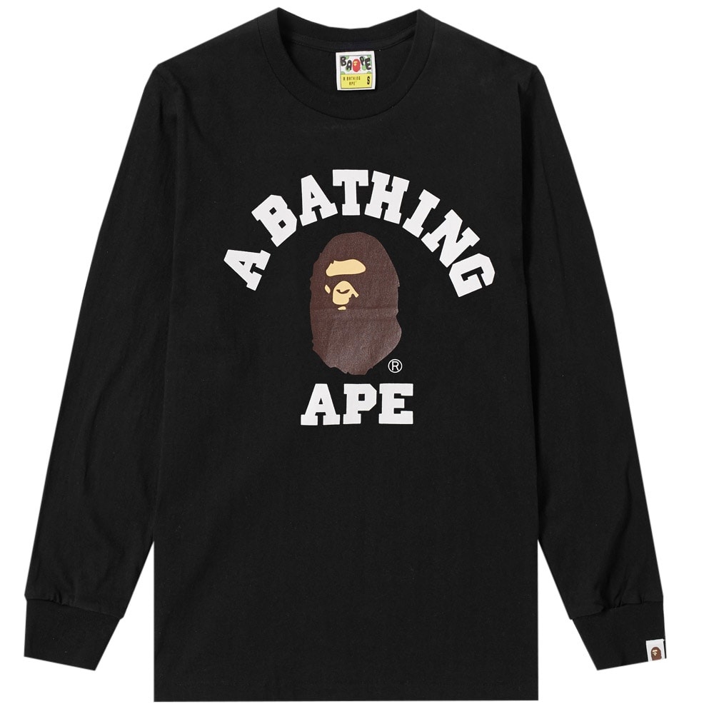 A Bathing Ape Long Sleeve College Tee A Bathing Ape