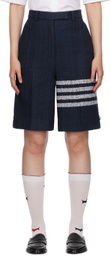 Thom Browne Navy 4-Bar Shorts