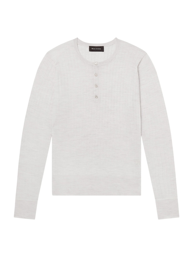 Photo: Wales Bonner - Nile Ribbed Wool Henley T-Shirt - Neutrals