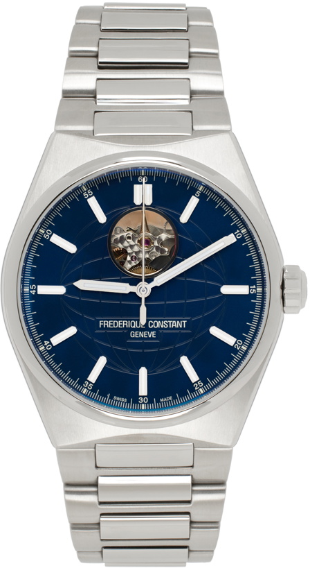 Photo: Frédérique Constant Silver & Navy Highlife Heart Beat Automatic Watch