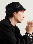 Christian Louboutin - Bobino Spikes Leather-Trimmed Cotton-Canvas Bucket Hat - Black
