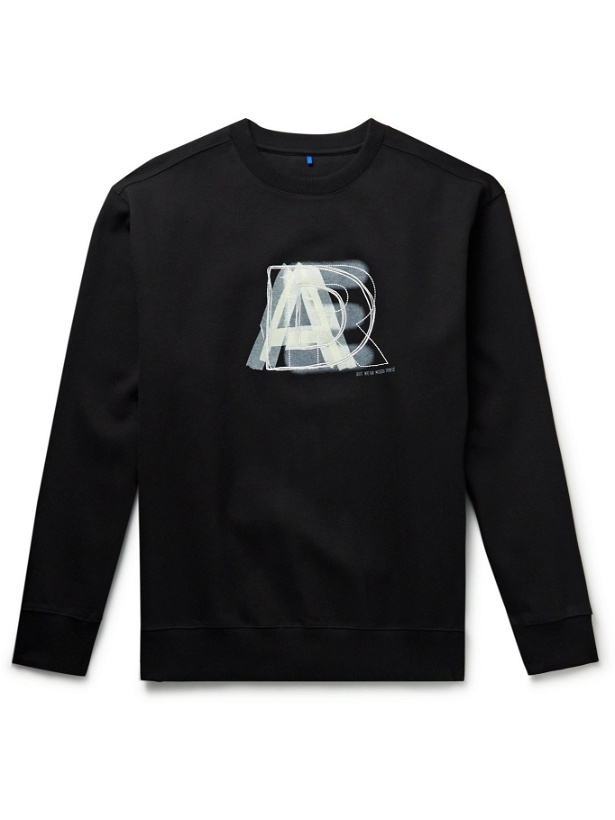 Photo: Ader Error - Printed Embroidered Fleece-Back Cotton-Blend Jersey Sweatshirt - Black