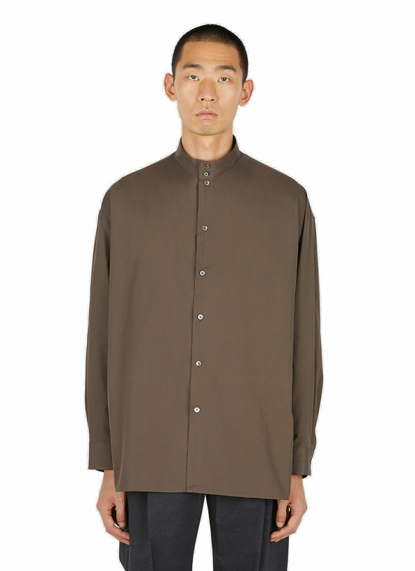 Photo: Mock Neck Shirt in Brown