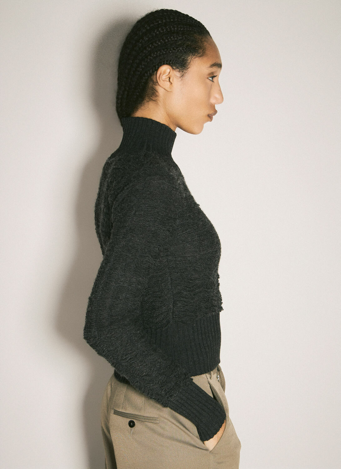 MM6 Maison Margiela Cropped Turtleneck Sweater