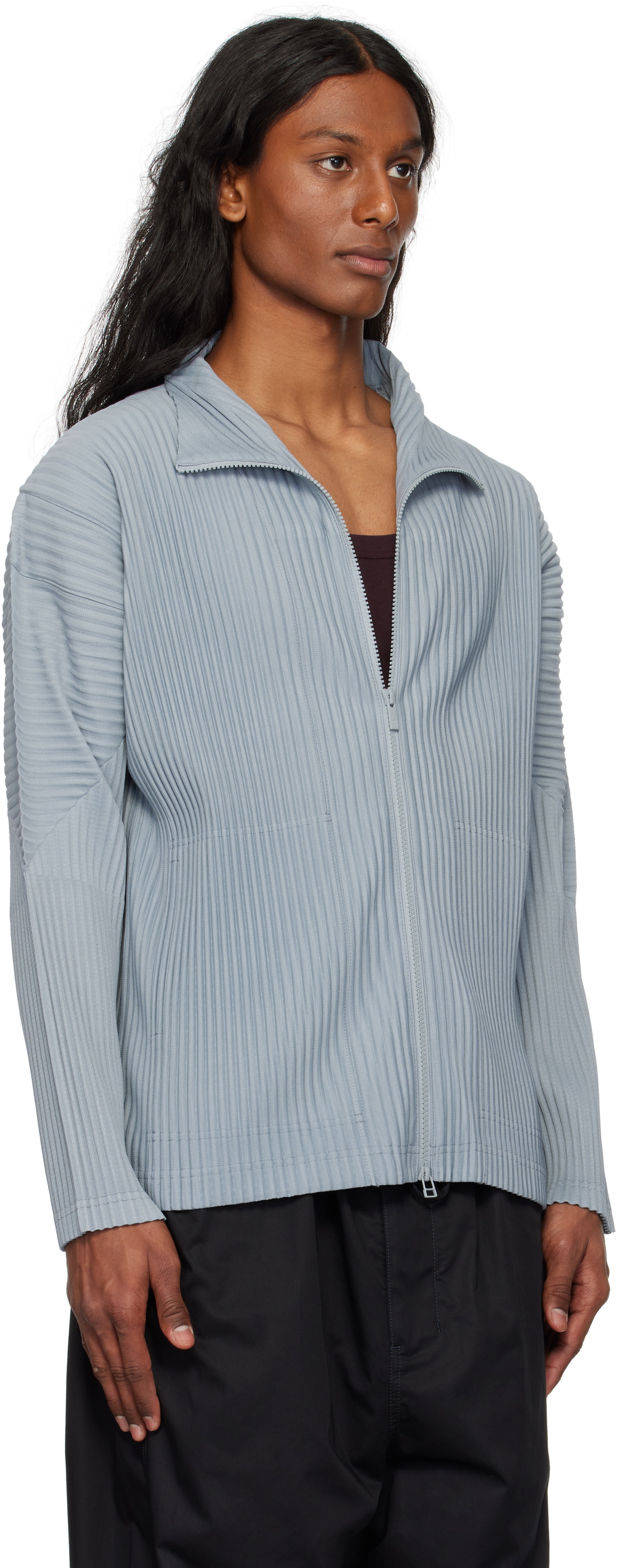 HOMME PLISSE ISSEY MIYAKE 長袖Tシャツ ブルー HOMME PLISSE ISSEY MIYAKE 長袖Tシャツ ブルー HOMME PLISSÉ