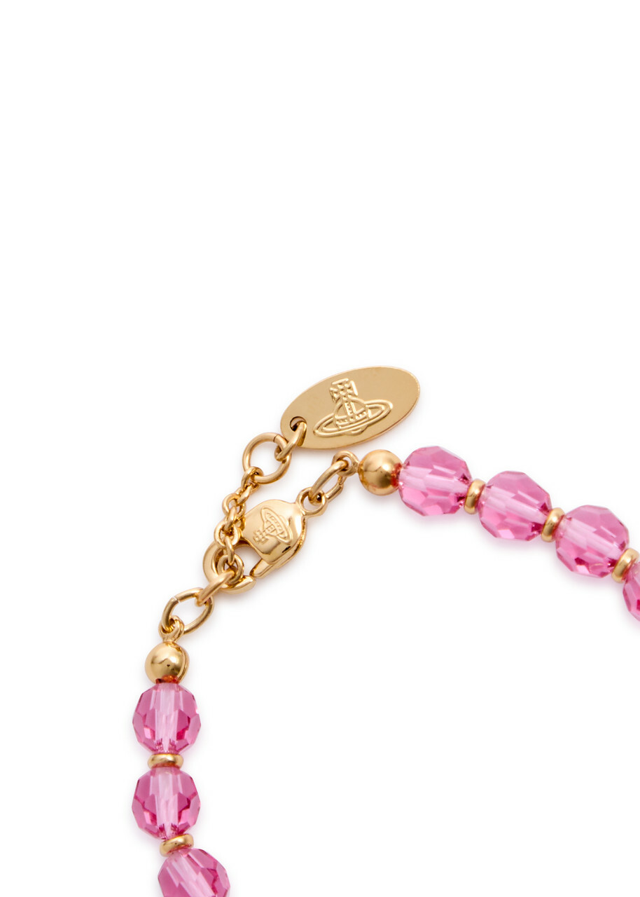 Vivienne Westwood Messaline orb Beaded Bracelet - Pink - One Size