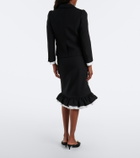 Shushu/Tong Ruffled wool and silk midi skirt