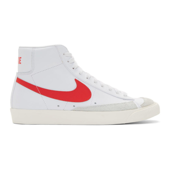 Photo: Nike White and Red Blazer Mid 77 Vintage Sneakers