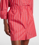 The Frankie Shop Lui striped cotton poplin shorts