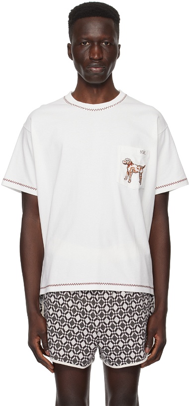 Photo: Bode White Griffon Pocket T-Shirt