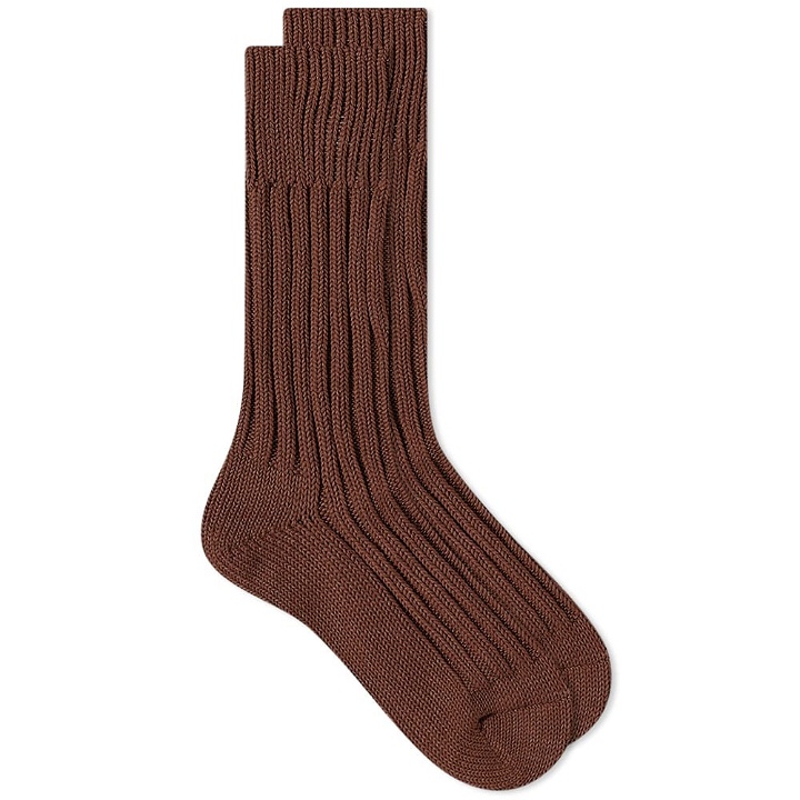 Photo: decka Heavyweight Plain Sock in Brown