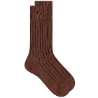 decka Heavyweight Plain Sock in Brown