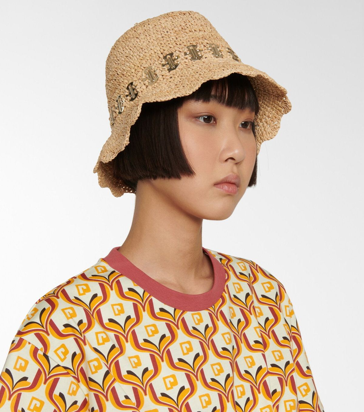 Paco Rabanne - Embellished raffia bucket hat Paco Rabanne