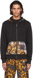 Versace Jeans Couture Black Tartan Baroque Hoodie