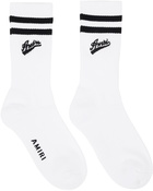 AMIRI White Varsity Script Socks