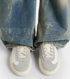 Acne Studios Suede-trimmed leather sneakers