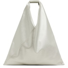 MM6 Maison Margiela Silver Classic Faux-Leather Tote