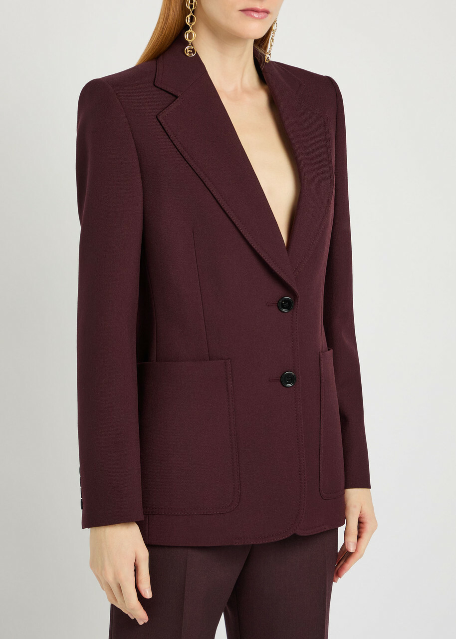 Chloe Single Breased Wool Blazer Purple