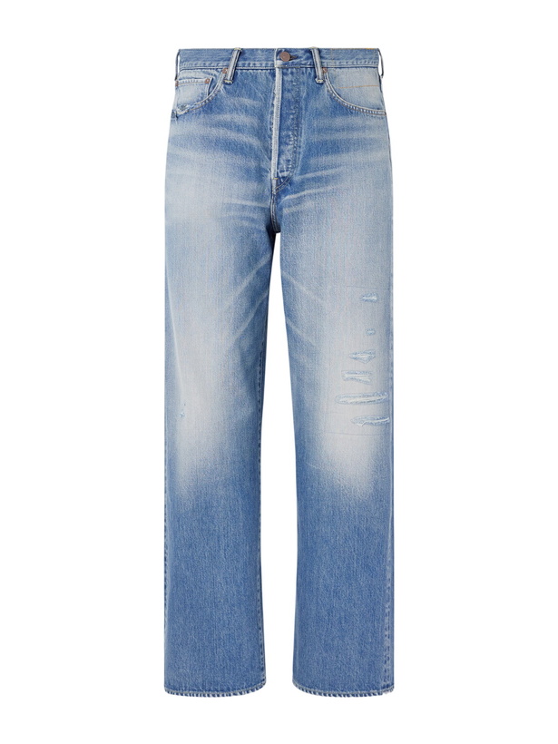Photo: Visvim - Social Sculpture 01 Wide-Leg Distressed Selvedge Jeans - Blue