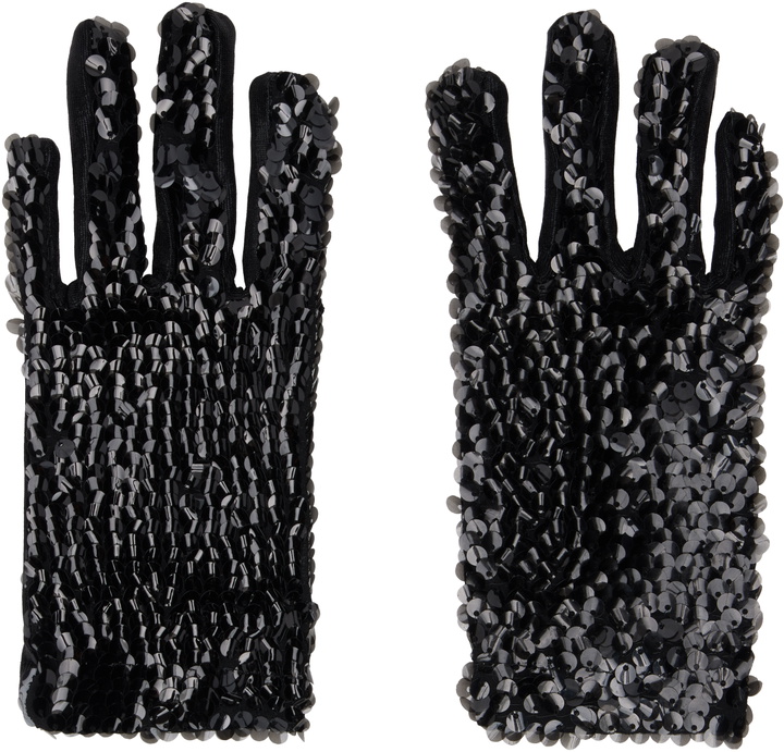 Photo: Anna Sui Black Short Sequin Gloves