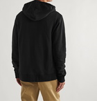 Alexander McQueen - Embroidered Fleece-Back Cotton-Jersey Zip-Up Hoodie - Black