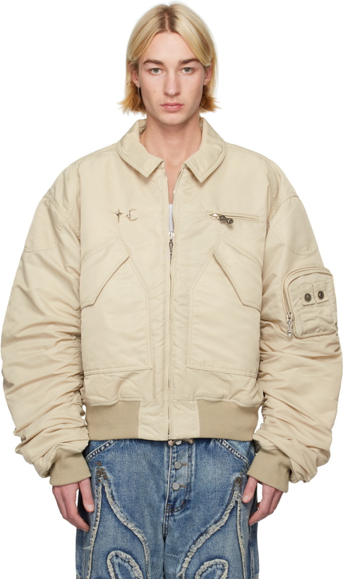 Photo: Thug Club Beige 'A Wingless Bird' Bomber Jacket