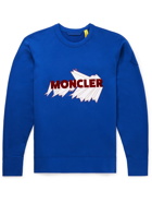 Moncler Genius - 2 Moncler 1952 Logo-Flocked Printed Cotton-Jersey Sweatshirt - Blue