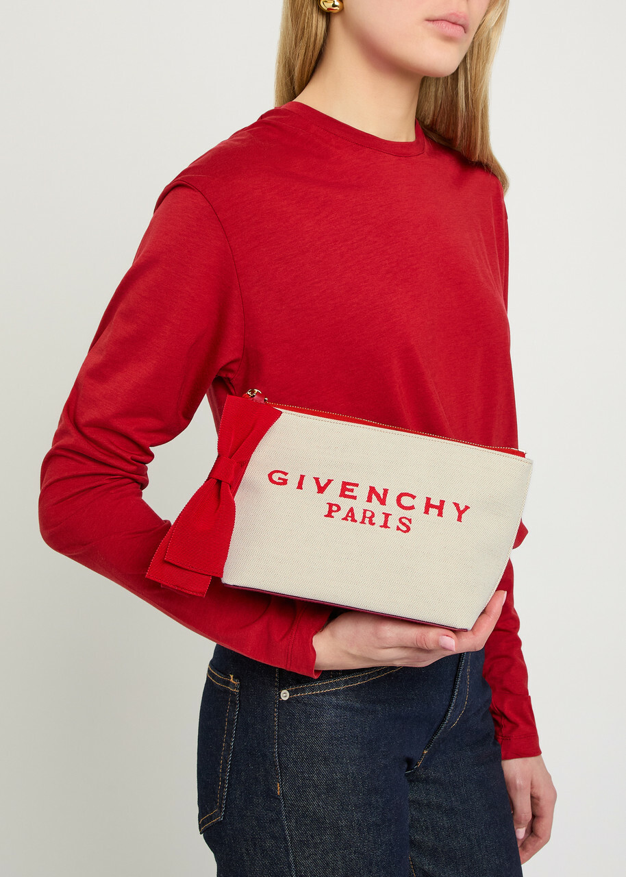 Givenchy Logo-print Canvas Clutch - Red - One Size
