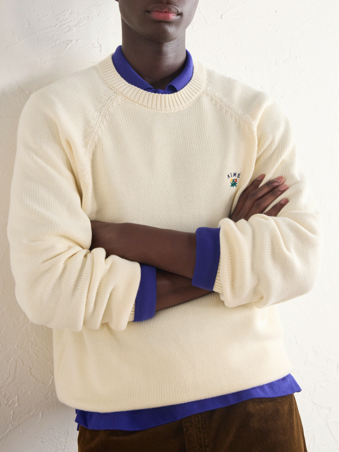 Aimé Leon Dore - Logo-Embroidered Cotton Sweater - White