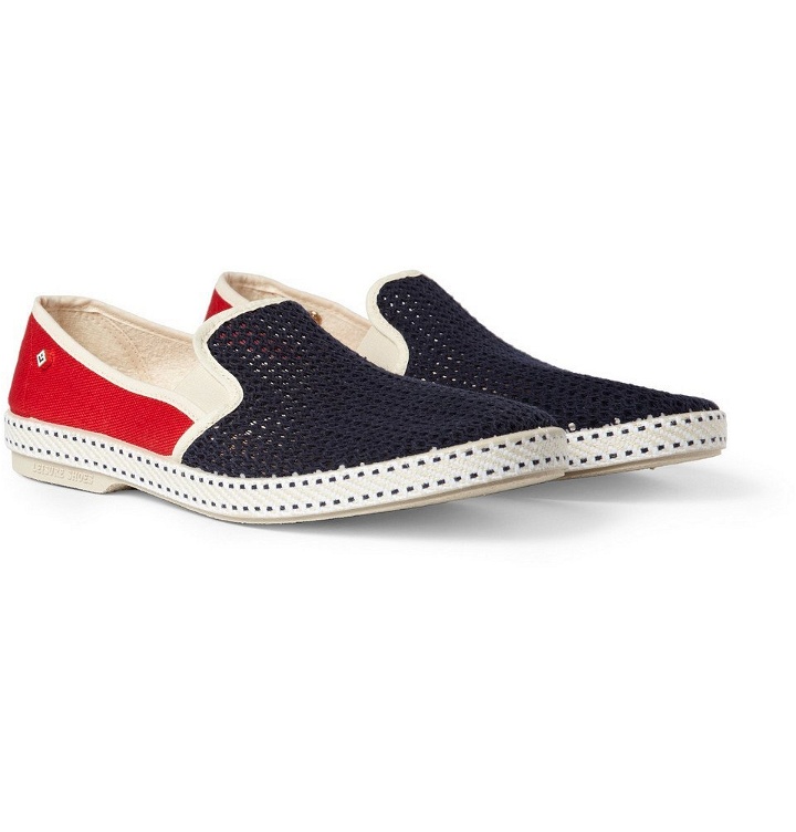Photo: Rivieras - Cotton-Mesh and Canvas Espadrilles - Red