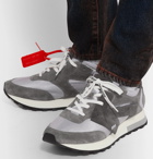 Off-White - Runner Suede and Shell Sneakers - Gray