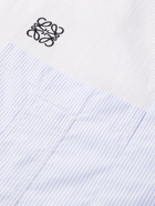 LOEWE - Asymmetric Logo-Embroidered Pinstriped Cotton-Poplin Shirt - White