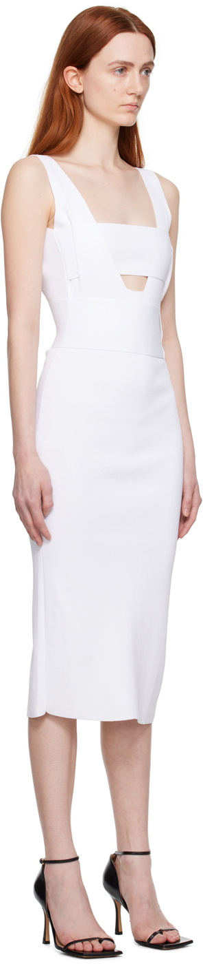 BOYAROVSKAYA White Naif Midi Dress
