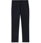 Incotex - Charcoal Slim-Fit Wool-Blend Flannel Trousers - Blue