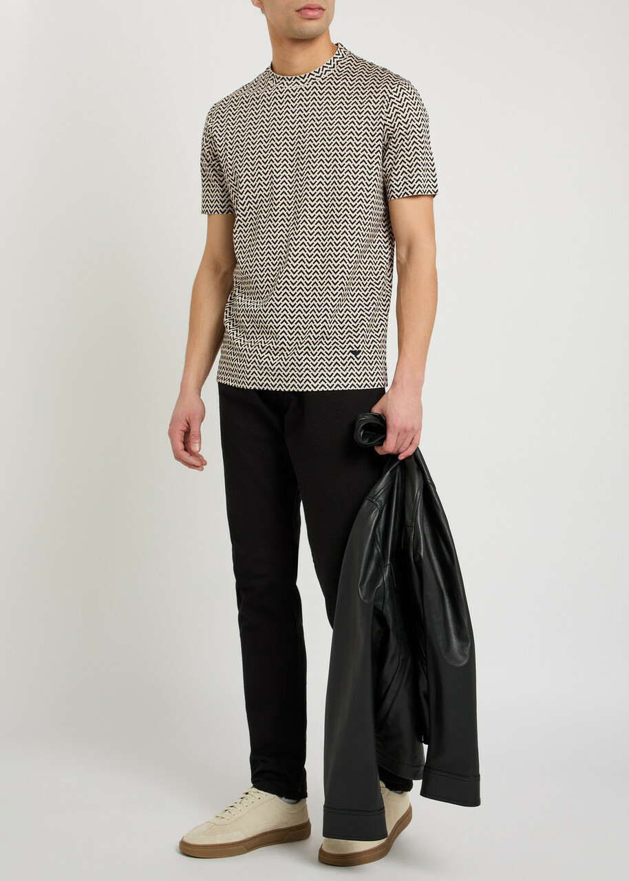 Emporio Armani Patterned Jersey T-shirt Black