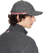 Thom Browne Gray Prince of Wales Hunting Tweed Baseball Cap