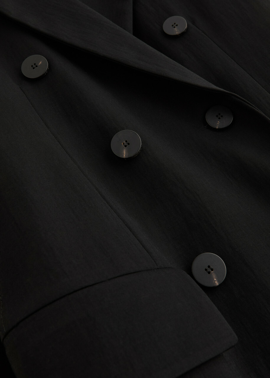 Harris Wharf London Double-breasted Woven Coat Black