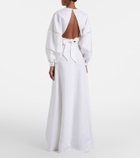 Valentino Lace-trimmed linen maxi skirt