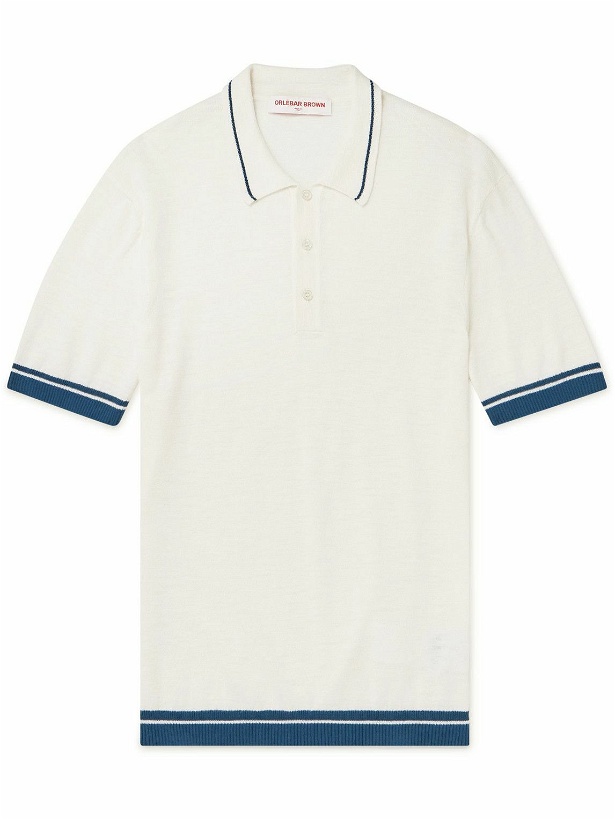 Photo: Orlebar Brown - Maranon Striped Cotton Polo Shirt - White