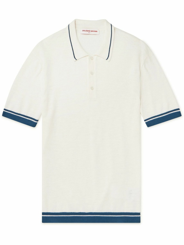Photo: Orlebar Brown - Maranon Striped Cotton Polo Shirt - White