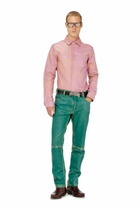 Diesel Shirt in treated leather - Shirts Mens in Pink