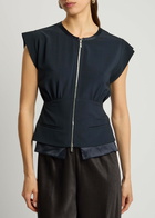High Begin Crepe top Navy