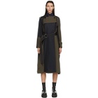 Sacai Navy and Khaki Belted Suiting Trench Coat