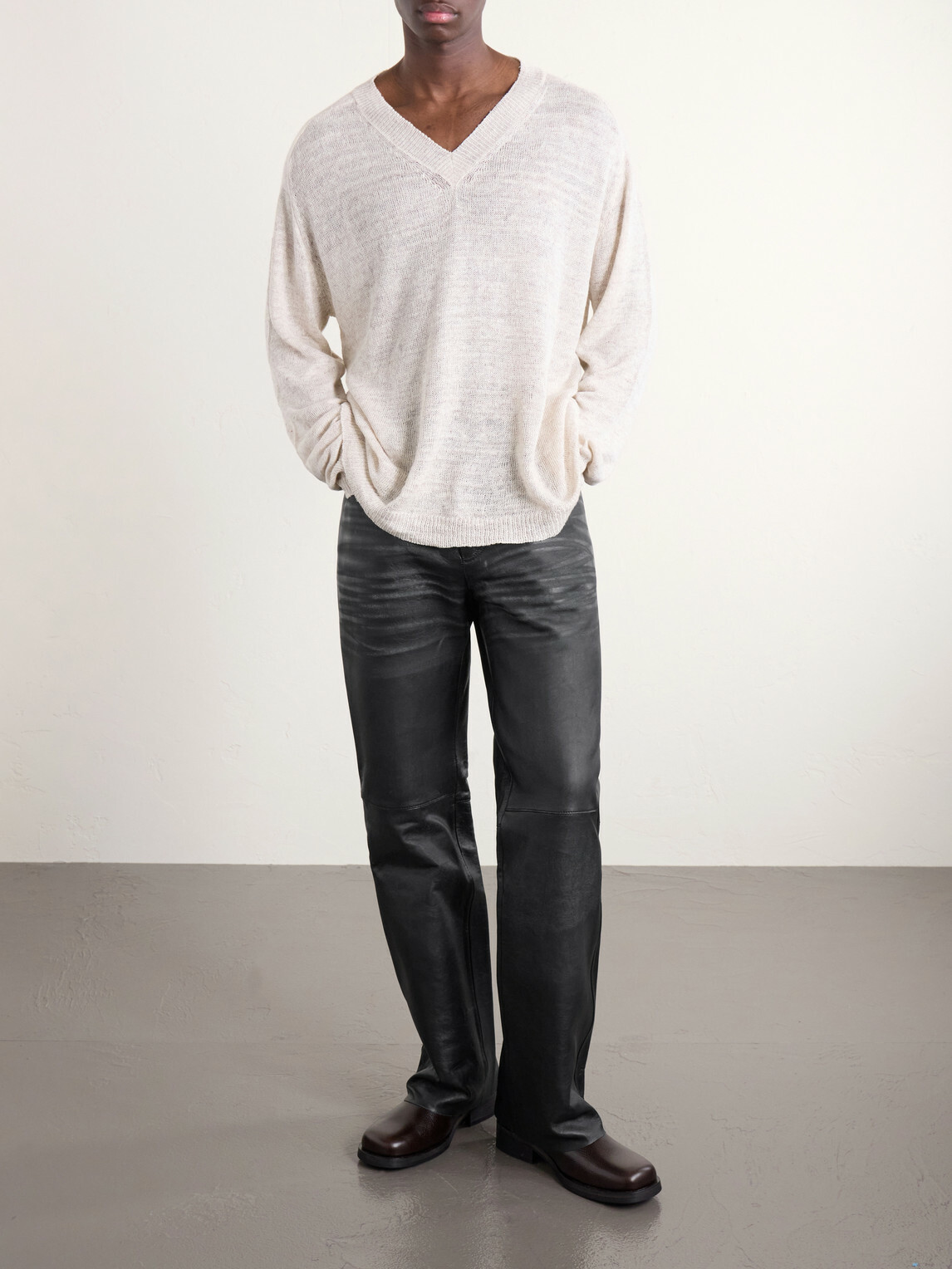 Our Legacy - Carlson Straight-Leg Leather Trousers - Black