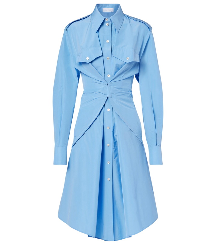 Photo: McQueen Cotton-blend taffeta shirt dress