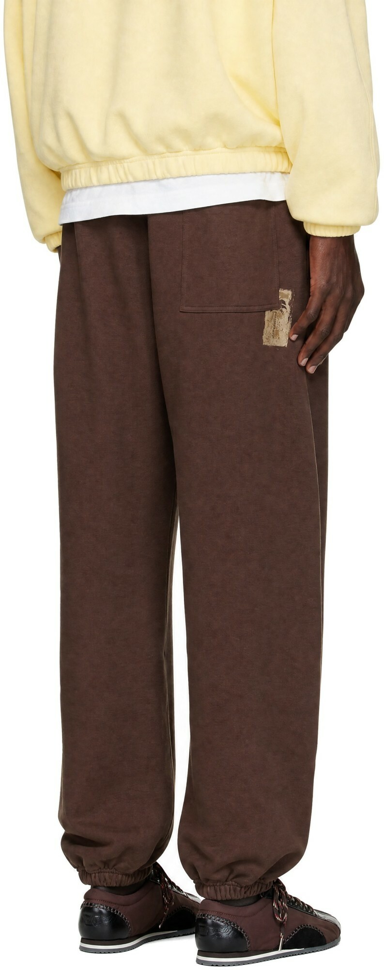 Palm Angels Brown Brushed Palm Tree Sweatpants