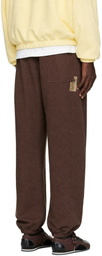Palm Angels Brown Brushed Palm Tree Sweatpants
