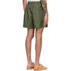 Jil Sander Green Textured Cotton Shorts